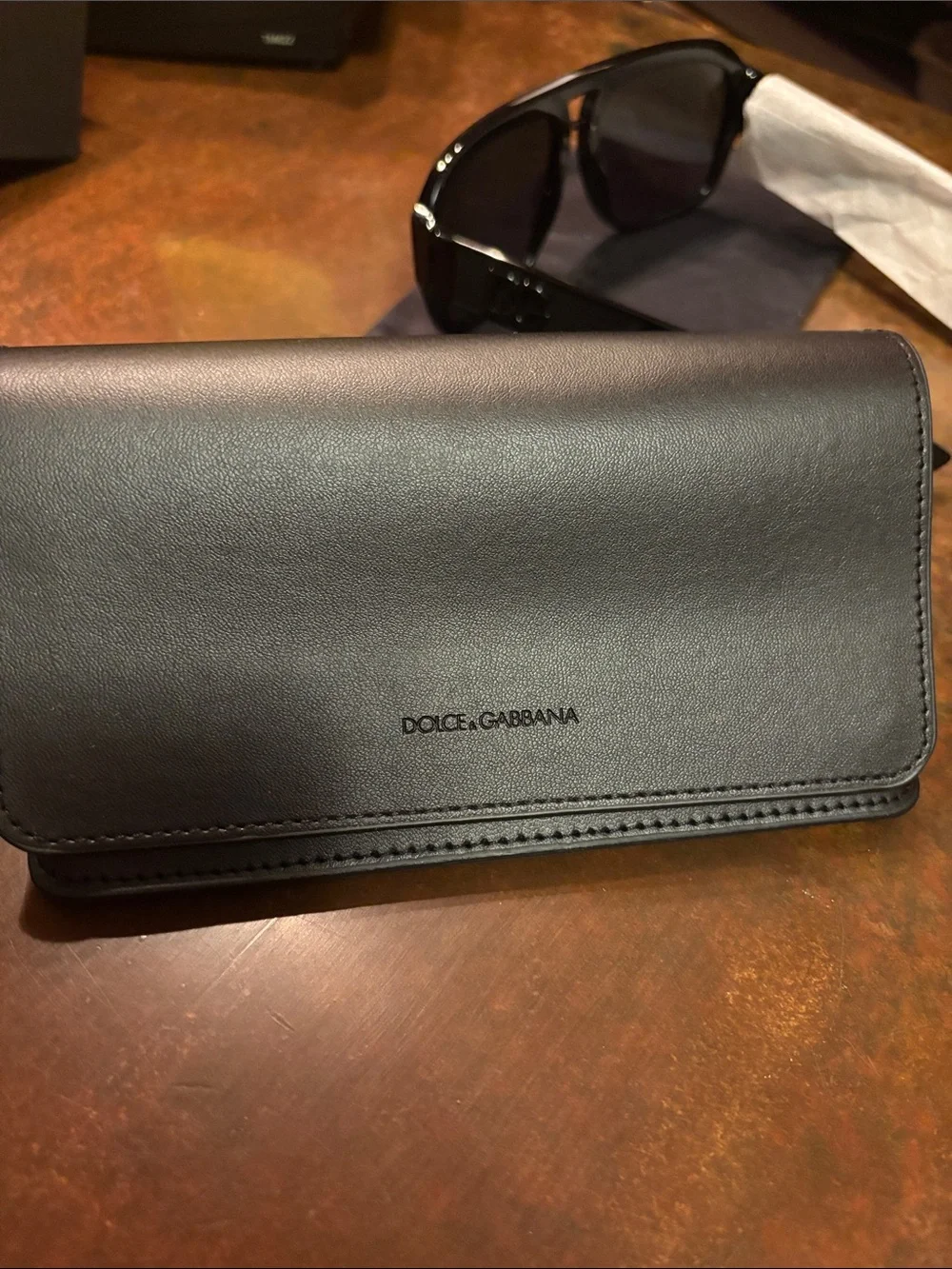 NWT D&G Matte Black Square Sunglasses with Dark Lenses